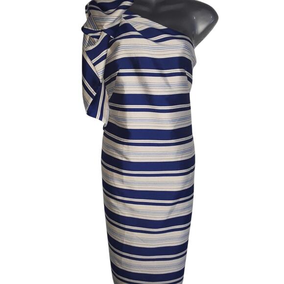 Banana Republic Dresses & Skirts - NWT Sz 4 Banana Republic One Shoulder Cascade Bow Striped Dress
